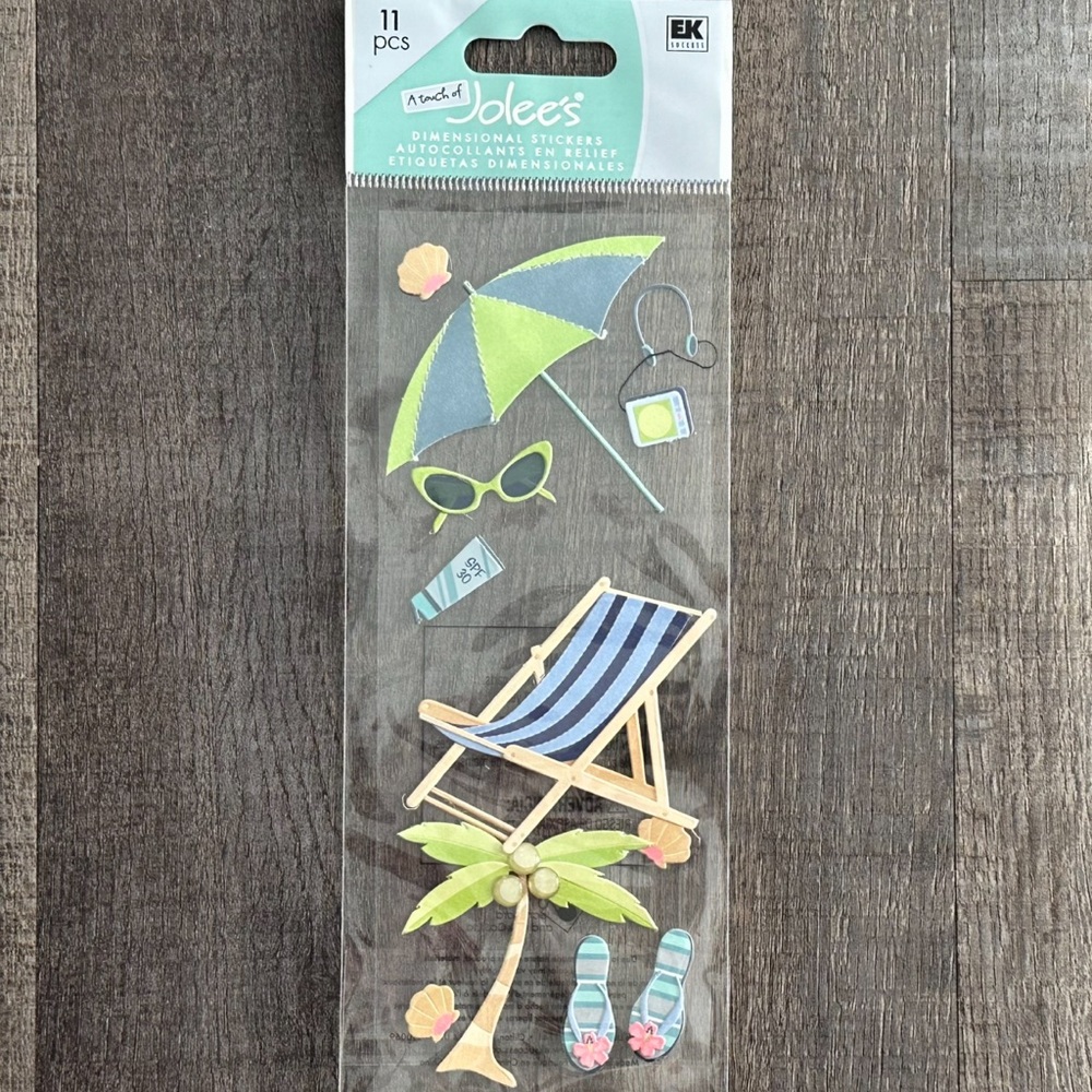💞 New Jolee’s Sunbathing Dimensional Scrapbook Craft Stickers